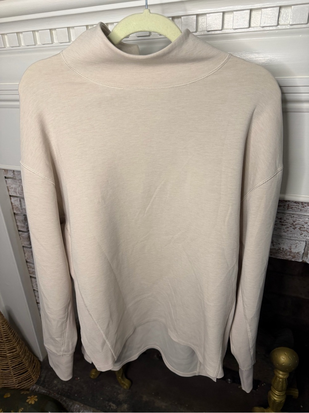 RHONE Women's Cream Mock Neck Pullover Sweatshirt XS Athleisure